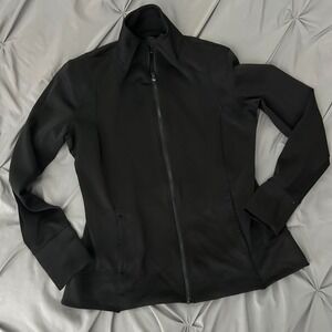 Layer 8 Black Athletic Full Zip Jacket Womens large soft Quick Dry
